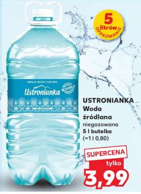 USTRONIANKA Woda źródlana niegazowana 5 l butelka