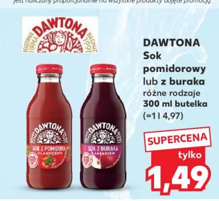DAWTONA Sok pomidorowy lub z buraka