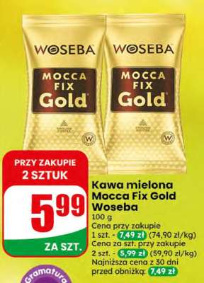 Kawa mielona Mocca Fix Gold Woseba