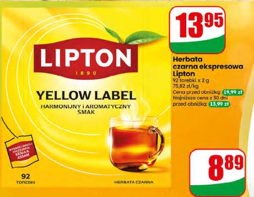 Herbata czarna ekspresowa Lipton