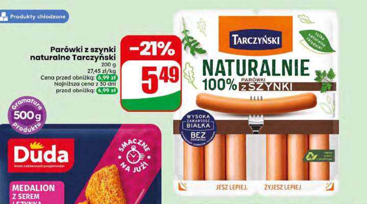 Parówki z szynki naturalne Tarczyński