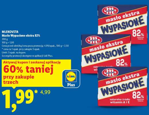 MLEKOVITA Masło Wypasione ekstra 82%
