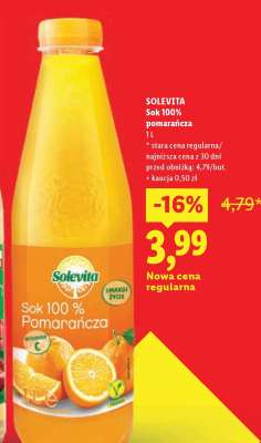 Solevita Sok 100% pomarańcza