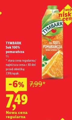 TYMBARK Sok 100% pomarańcza**