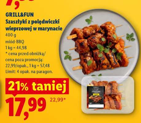 GRILL&FUN Szaszłyki z polędwiczki wieprzowej w marynacie