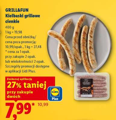 GRILL&FUN Kiełbaski grillowe cienkie