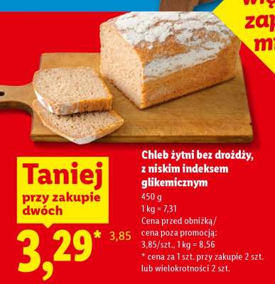 Chleb żytni bez drożdży z niskim indeksem glikemicznym