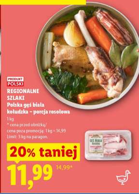 Polska gęś biała kołudzka - porcja rosołowa