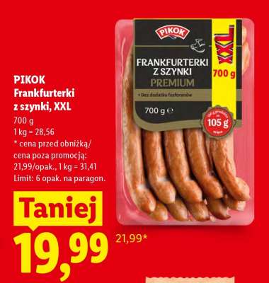 PIKOK Frankfurterki z szynki, XXL