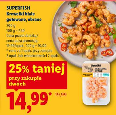 SUPERFISH Krewetki białe gotowane, obrane