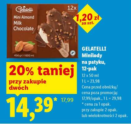 GELATELLI Minilody na patyku, 12-pak
