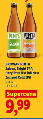 BROWAR PINTA Saison, Bright IPA, Hazy Brut IPA lub New Zealand Cold IPA