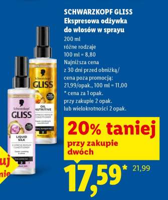 SCHWARZKOPF GLISS Ekspresowa odżywka do włosów w sprayu