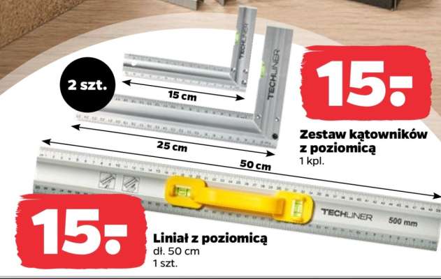 Zestaw kątowników z poziomicą