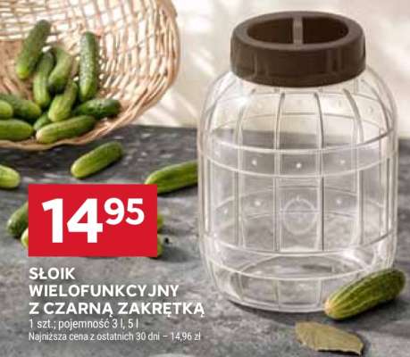 Słoik wielofunkcyjny z czarną zakrętką