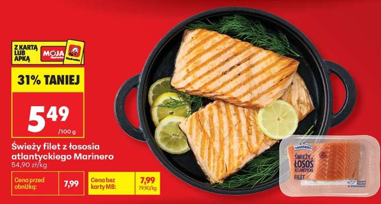 Świeży filet z łososia atlantyckiego Marinero