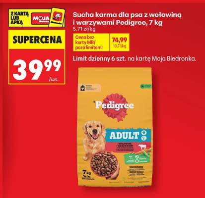 Sucha karma dla psa z wołowiną i warzywami Pedigree, 7 kg