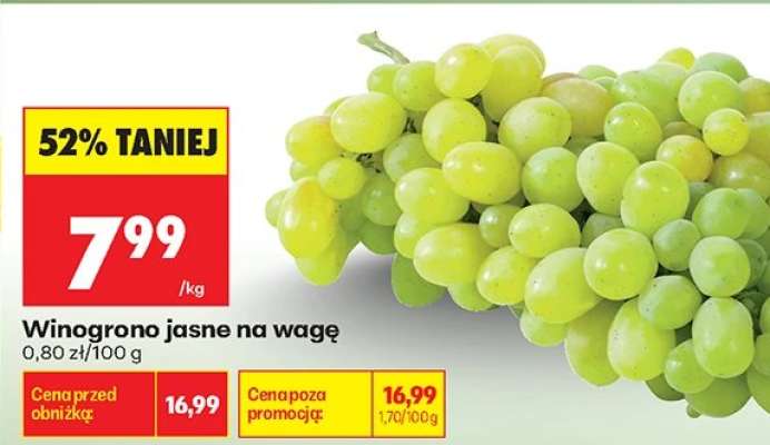 Winogrono jasne na wagę