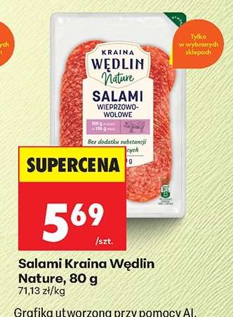 Salami Kraina Wędlin Nature, 80 g