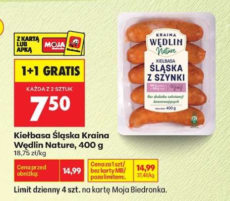 Kiełbasa Śląska Kraina Wędlin Nature, 400 g