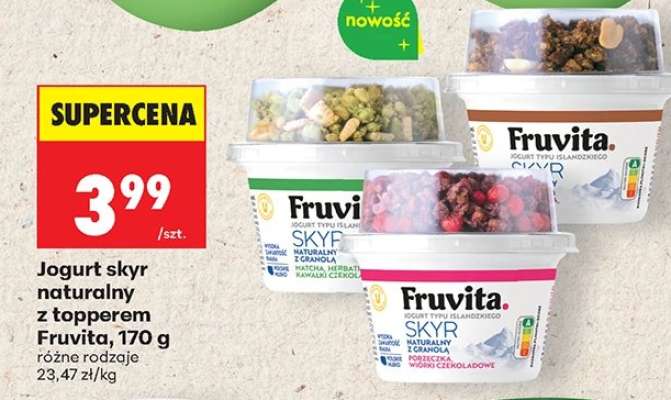 Jogurt skyr naturalny z topperem Fruvita, 170 g