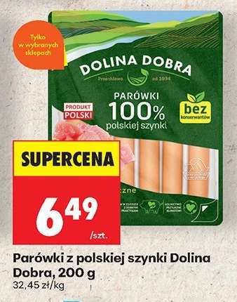 Parówki z polskiej szynki Dolina Dobra, 200 g