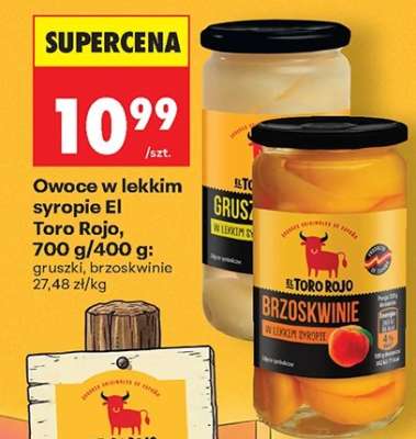 Owoce w lekkim syropie El Toro Rojo, 700 g/400 g