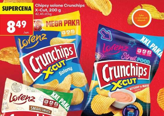 Chipsy solone Crunchips X-Cut, 200 g