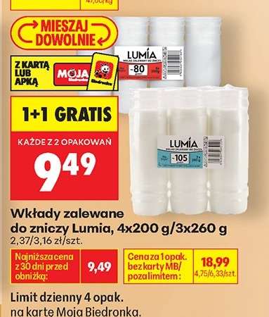 Wkłady zalewane do zniczy Lumia, 4x200 g/3x260 g
