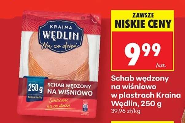 Schab wędzony na wiśniowo w plastrach Kraina Wędlin , 250 g