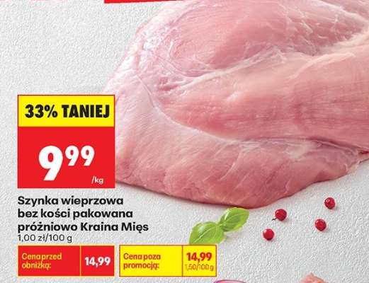Szynka wieprzowa bez kości pakowana próżniowo Kraina Mies