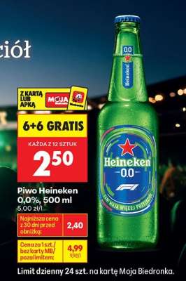 Piwo Heineken 0,0%, 500 ml