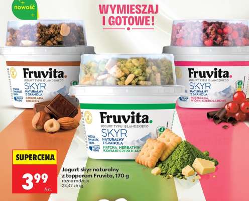 Jogurt skyr naturalny z topperem Fruvita, 170 g
