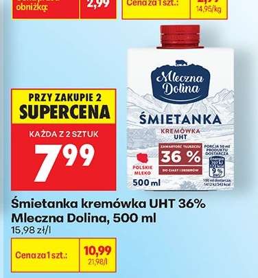 Śmietanka kremówka UHT 36% Mleczna Dolina, 500 ml