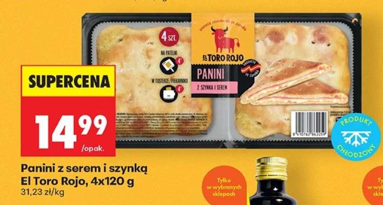 Panini z serem i szynką El Toro Rojo, 4x120 g
