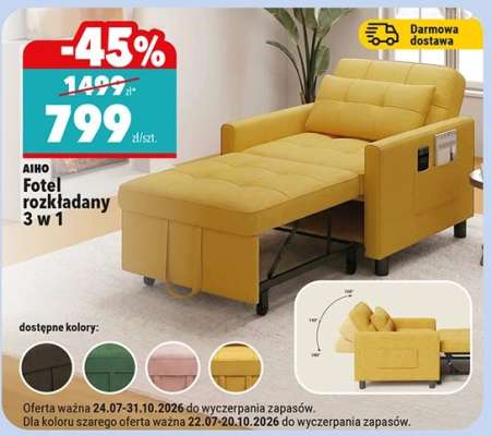 Fotel rozkładany 3 w 1