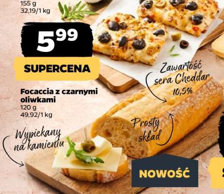 Focaccia z czarnymi oliwkami