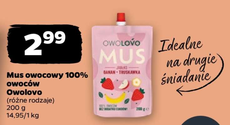 Mus owocowy 100% owoców Owolovo