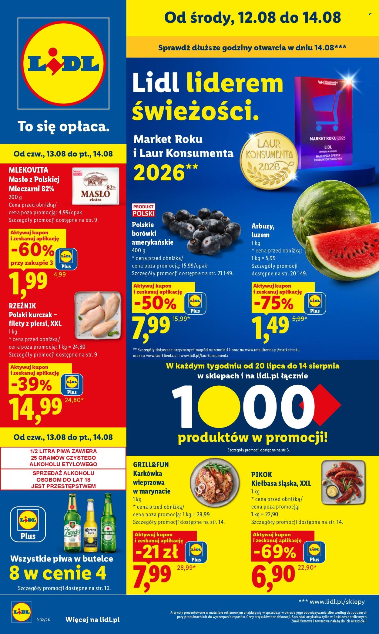 Leták Lidl - 12.8.2026 - 14.8.2026. Strana 1