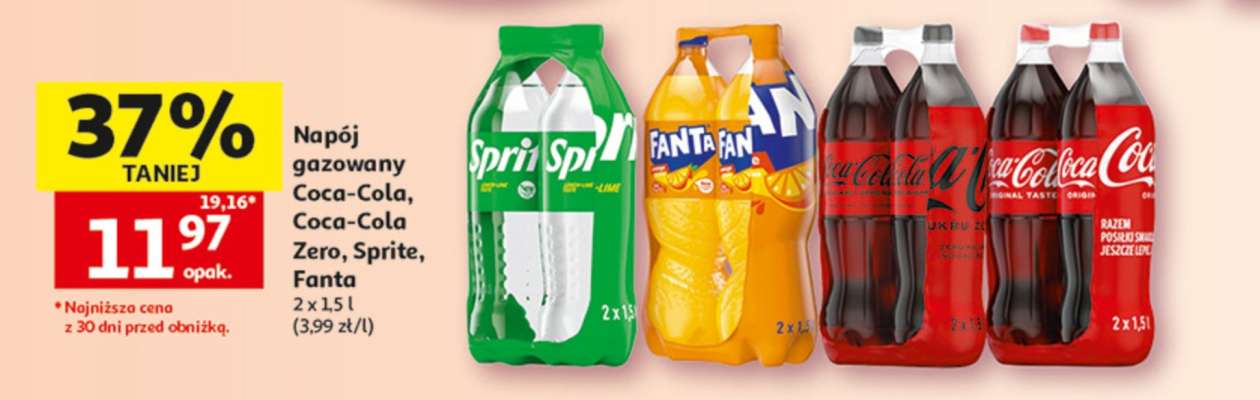 Napój gazowany Coca-Cola, Coca-Cola Zero, Sprite, Fanta