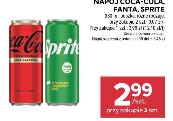 Napój Coca-Cola, Fanta, Sprite