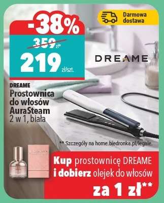 DREAME Prostownica do włosów AuraSteam 2 w 1, biała