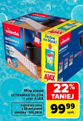 Mop płaski ULTRAMAX VILEDA + płyn AJAX