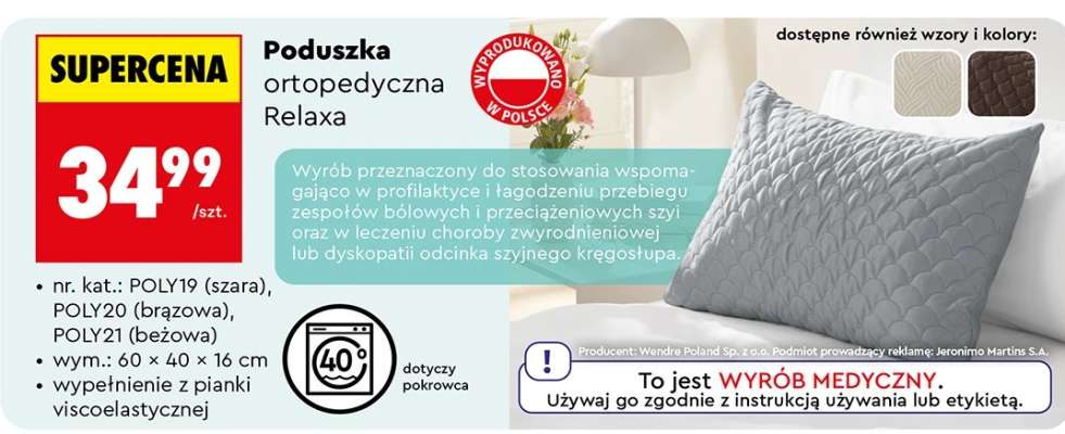 Poduszka ortopedyczna Relaxa