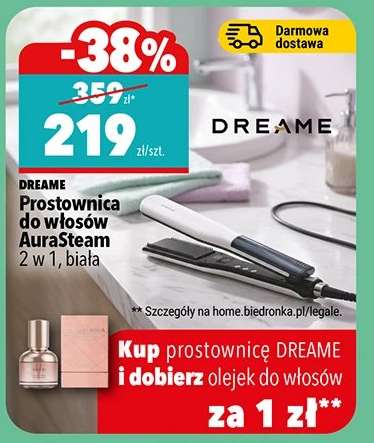 Prostownica do włosów AuraSteam 2 w 1, biała
