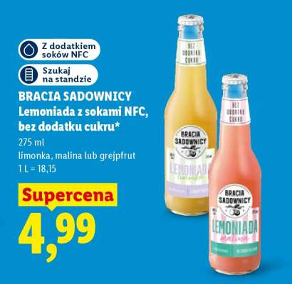BRACIA SADOWNICY Lemoniada z sokami NFC, bez dodatku cukru