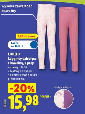 LUPILU Legginsy dziecięce z bawełną, 2 pary