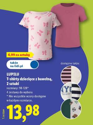 LUPILU T-shirty dziecięce z bawełną, 2 sztuki