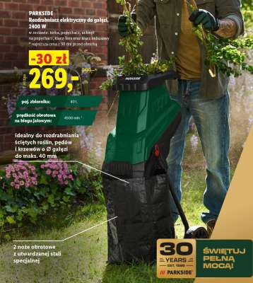 PARKSIDE Rozdrabniacz elektryczny do gałęzi, 2400 W