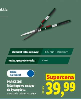 Parkside Teleskopowe nożyce do żywopłotu